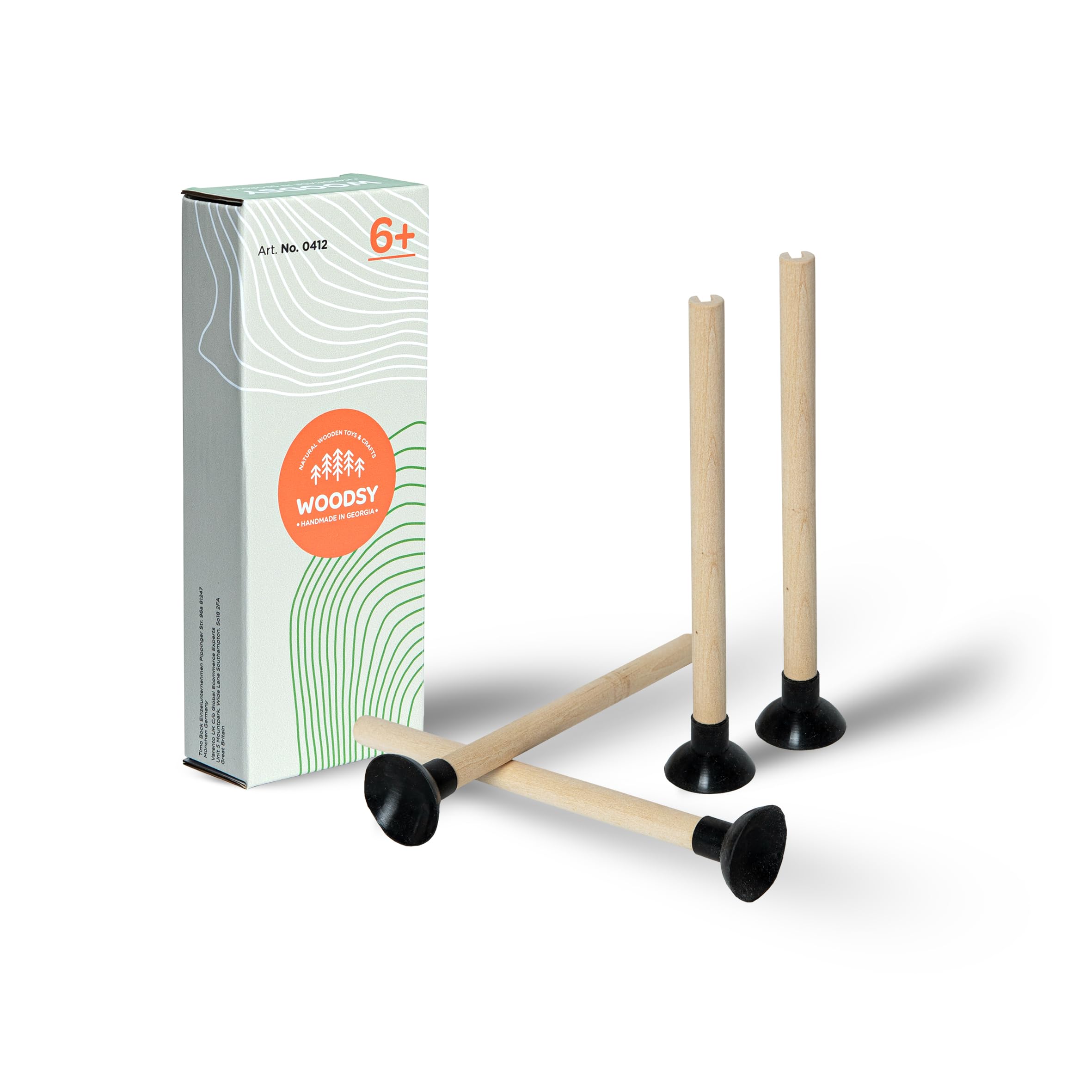 WOODSY ® Lot de 4 flèches de sécurité pour arbalète pour enfants | Jouet en bois pour enfants..