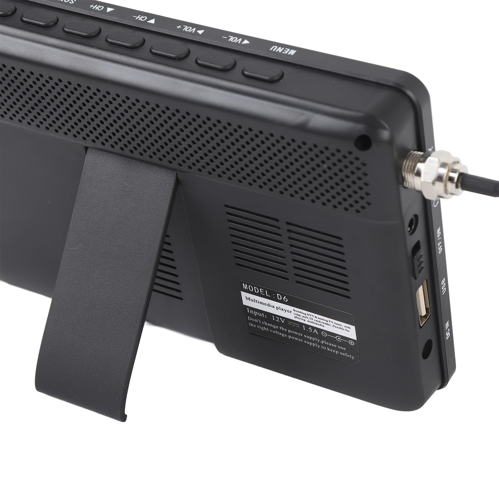 Sxhlseller tv Digital TV de 6 Pulgadas, Televisión Portátil para Automóviles con Batería Recargable de 1500 mAh y Control Remoto