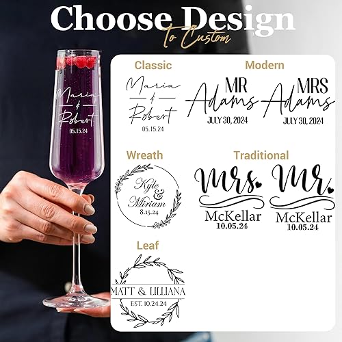 Miniatura 2 de Copa de vino de cristal con monograma personalizada con texto personalizado, gran regalo para bodas, cumpleaños, día de la madre e inauguración de