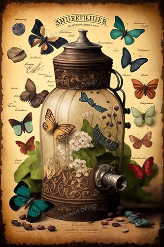 Miniatura 1 de IHMOLN Laboratorio de investigación de mariposas con pintura de diamantes, diseño original, kit de punto de cruz de diamante redondo completo,