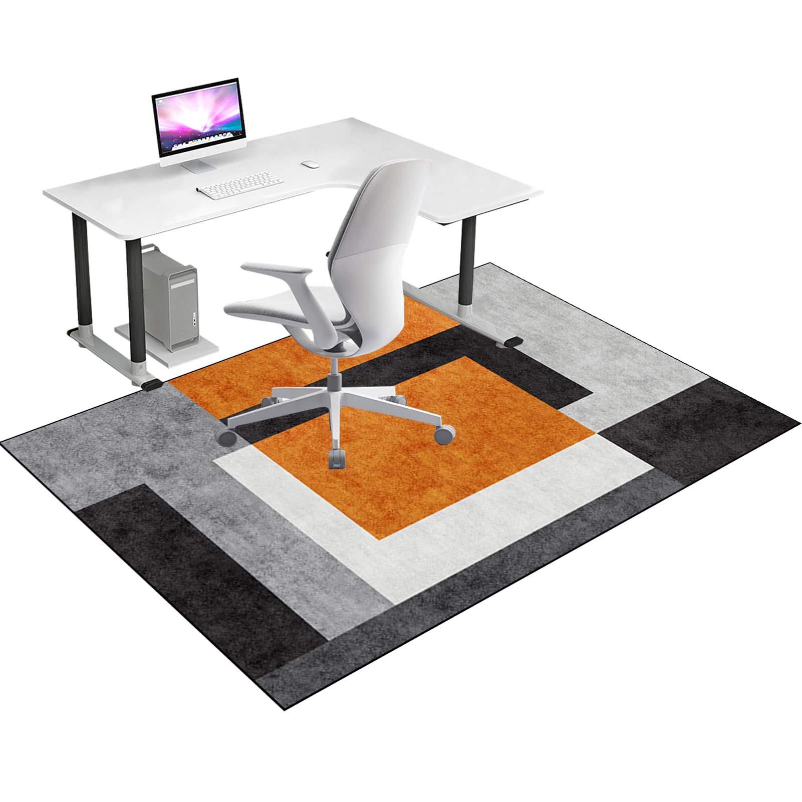 Bodenschutzmatte Bürostuhl Teppich für Hartböden, Schreibtischstuhl Unterlage, Gaming Schutzmatten, Computerstuhl Teppiche, Teppich Bürostuhl geeignet für Laminat, Parkett, Fliesen 80 x 120 cm