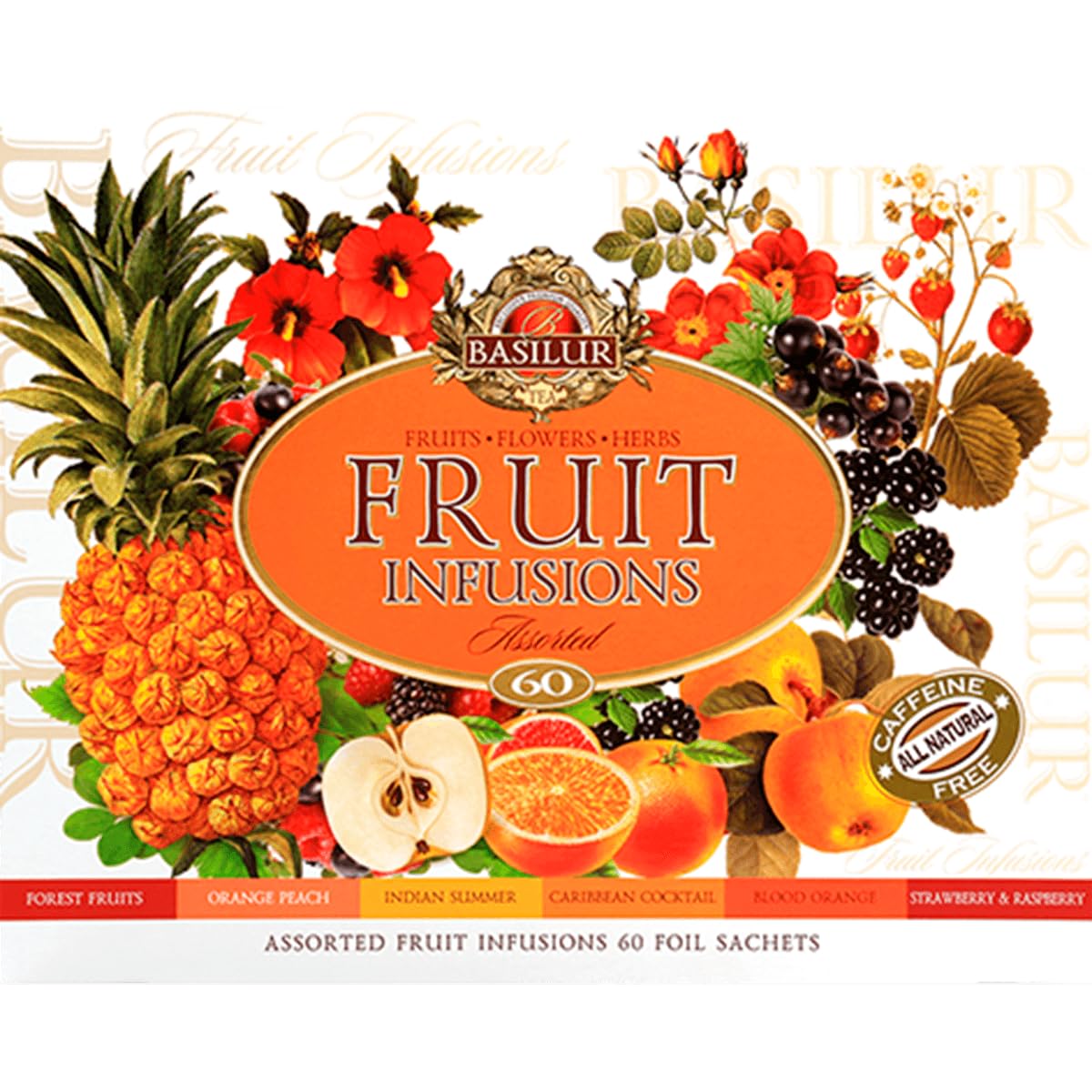 Basilur Ceylon Tea - Fruit Infusions Assorted 60 Tea Bags