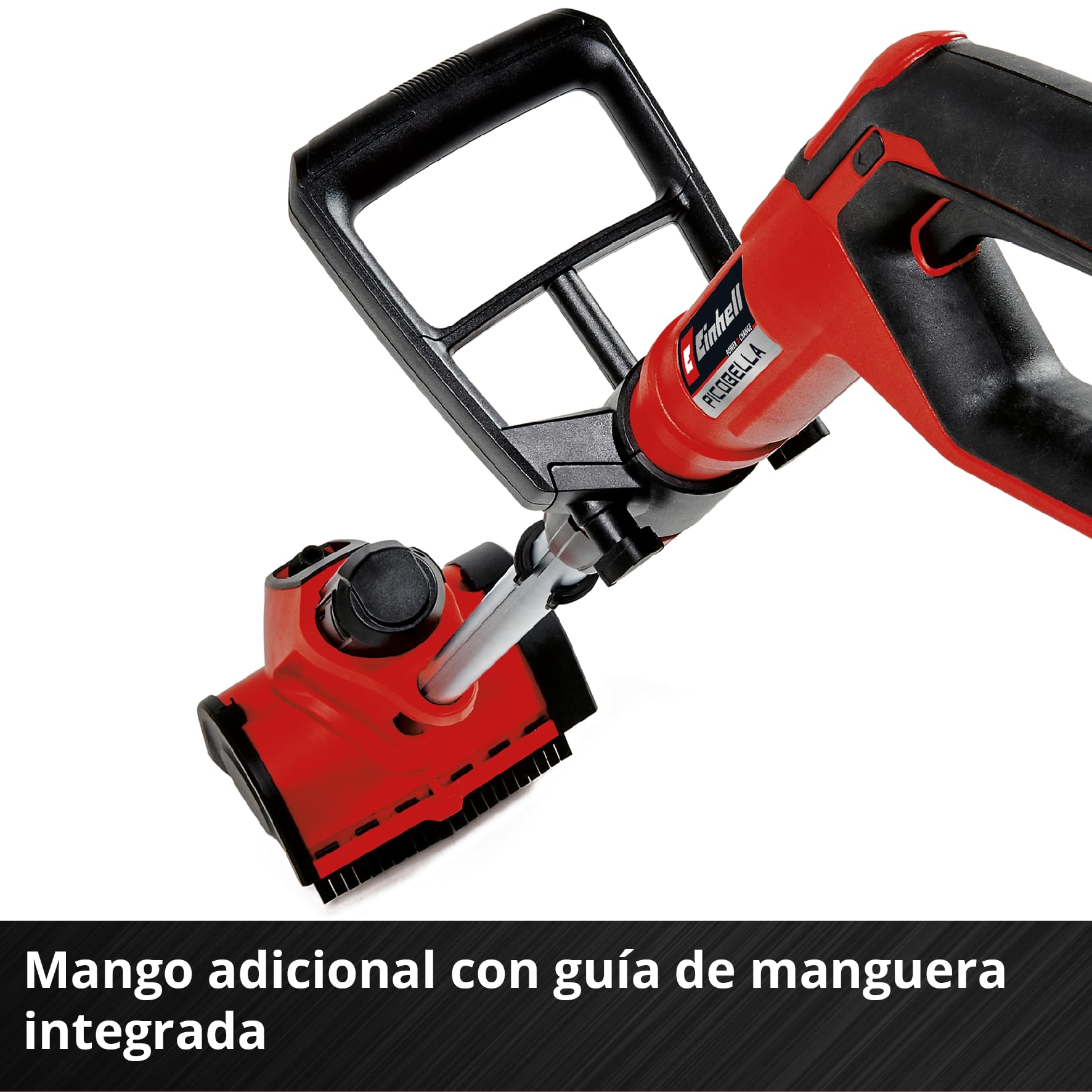 Einhell Cepillo para Superficies con batería PICOBELLA 18/215 Power X-Change (18 V, Iones de Litio, 215 mm Anchura, Incl. conexión para la Manguera de jardín, Cepillo Medium, sin batería ni Cargador)