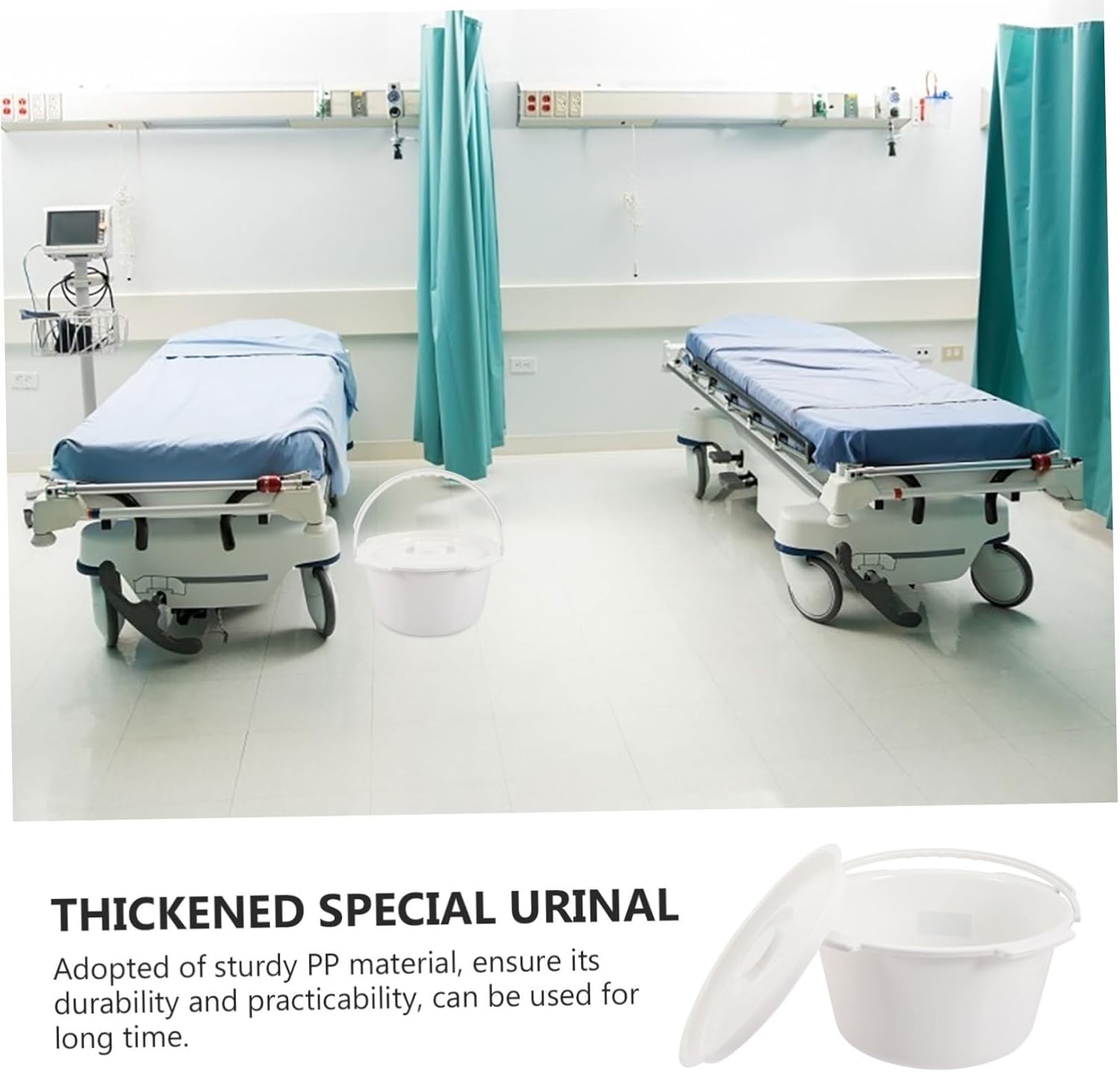 Non-Skid Handle Commode Chair Urinal for Elderly Bedpan for Boys and Girls Night Urination Pot