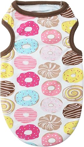 HRTTSY Camisa para perros pequeños, linda camiseta de algodón suave sin mangas para perros pequeños, gatos, chaleco de verano para perritos,