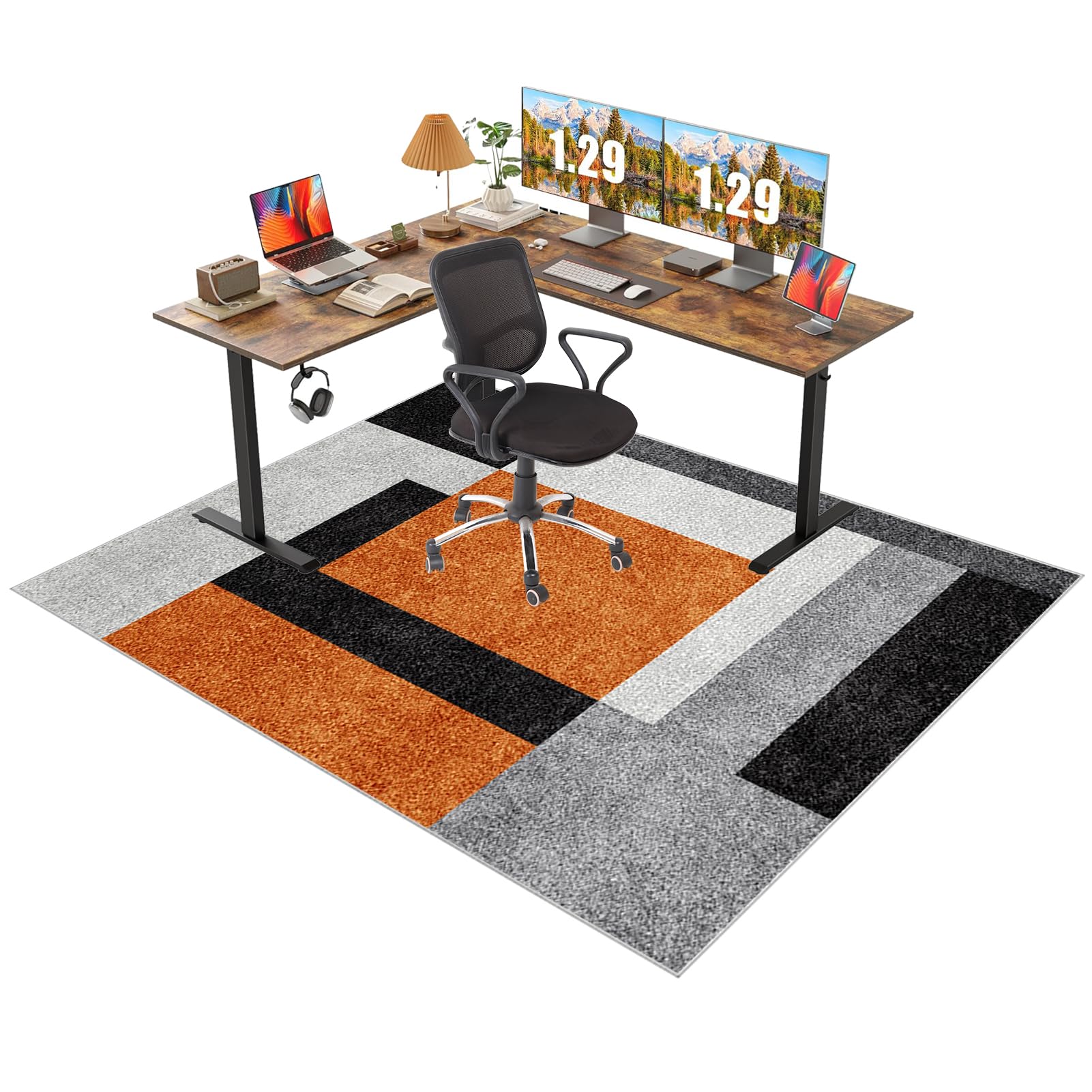 Tappeto per Sedia Ufficio Gaming 130 x 150 cmTappetino per Sedia da Scrivania, Tappetino di Protezione per Pavimento, Tappeto per Sedia con Ruote, Tappetino Pavimenti per Parquet e Pavimenti Duri
