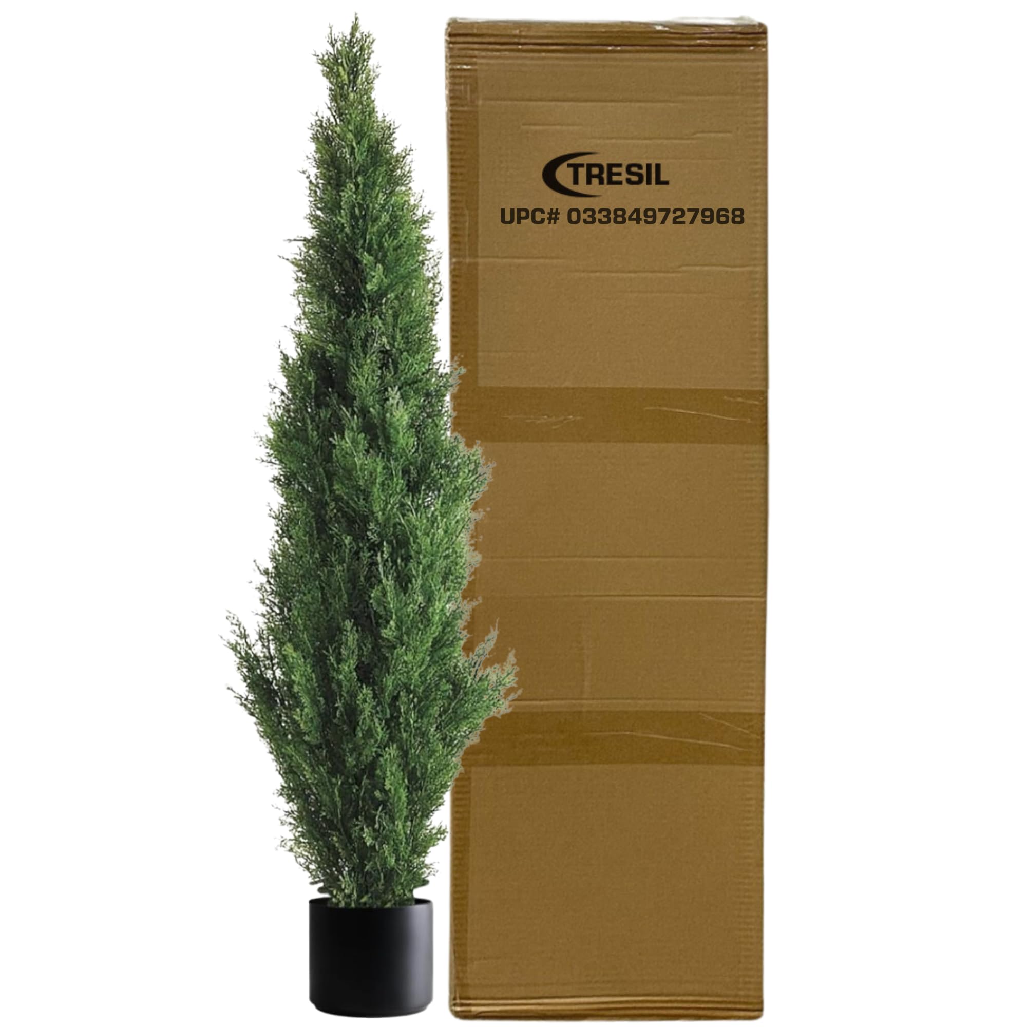 Photo 1 of ***USED - SEE PICTURES***
Two 4 Feet Artificial Cedar, 6.8"D x 6.8"W x 48"H, Green, with Planter