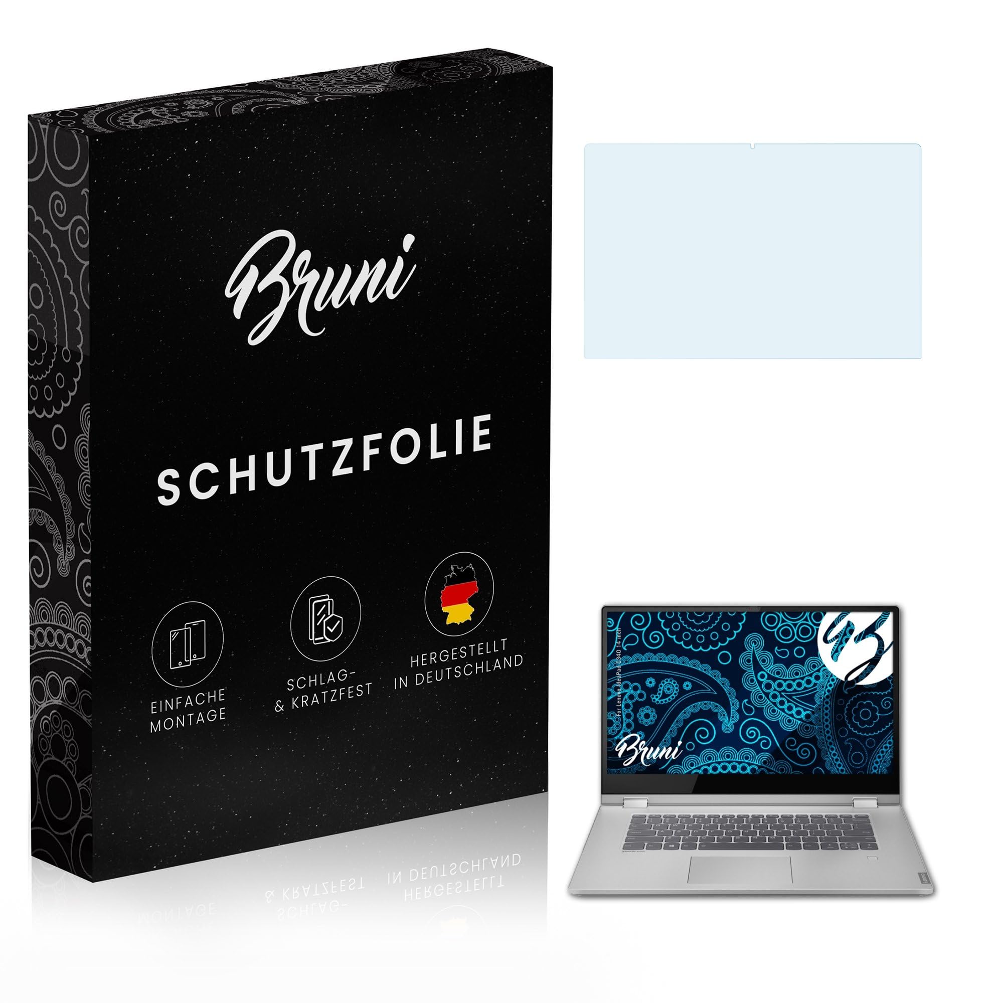 Bruni Screen Protector compatible with Lenovo IdeaPad C340 14 inch Protector Film, crystal clear Protective Film (2X)