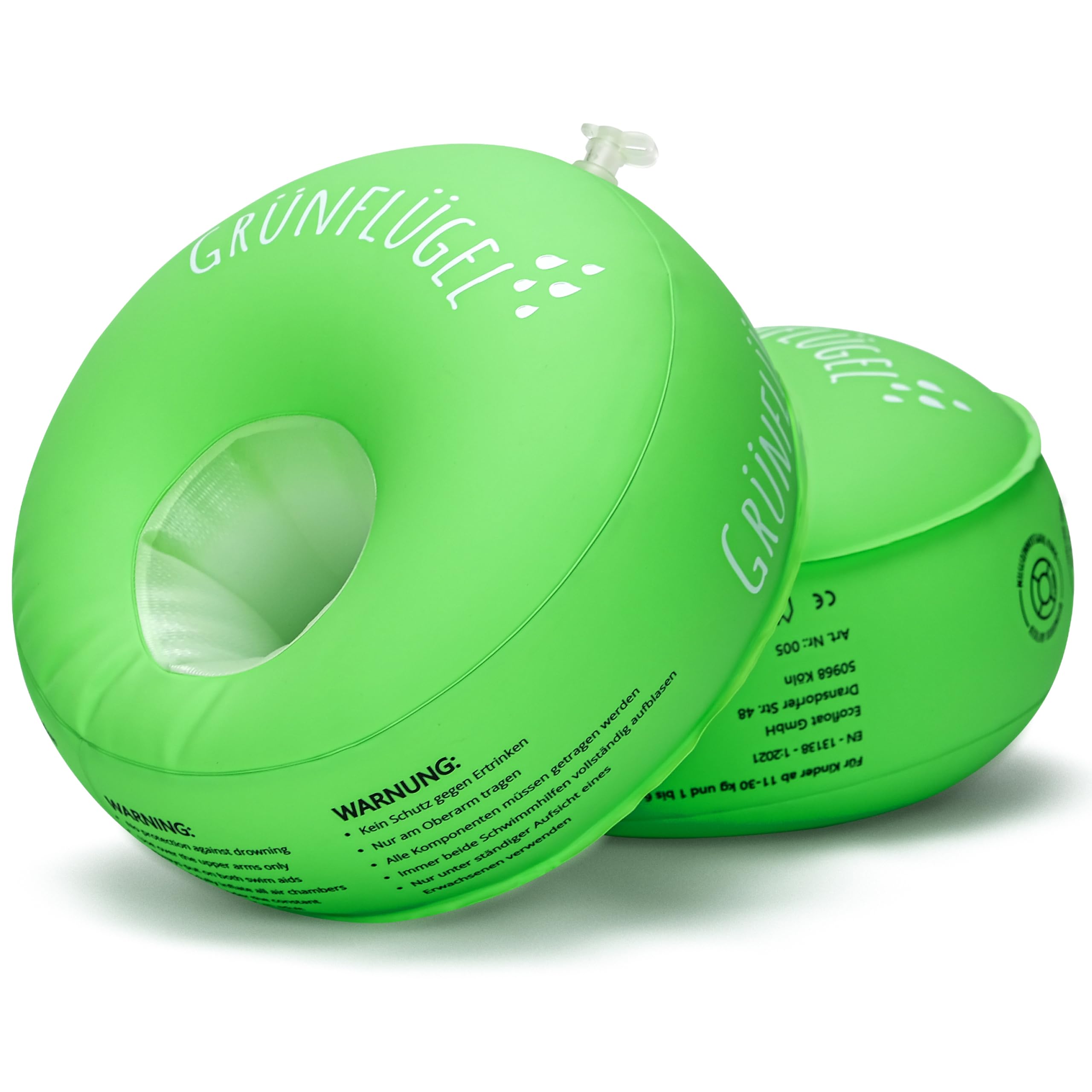 Grünflügel Brassard Bébé 3-6 Ans Bio-TPU - Aide à La Nage Sans Plastifiants, Jusqu'à 30kg, Sécurité Et Confort