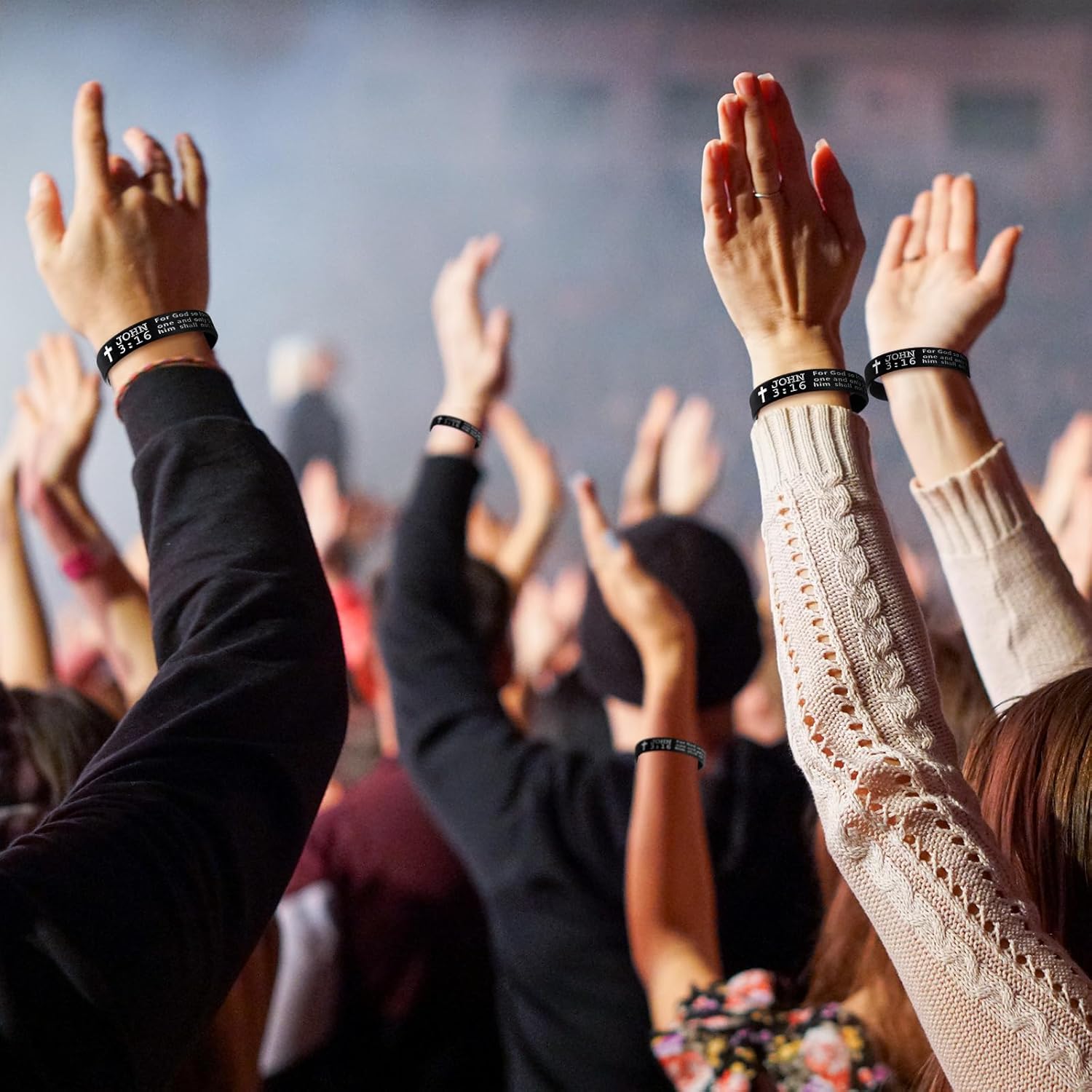 100 Pcs John 3: 16 Silicone Wristbands Bible Verse Bracelets Bulk Christian Scripture Bracelets Rubber Religious Silicone Scripture Verses Wristbands for Men Women Faith Party Favors - Image 6