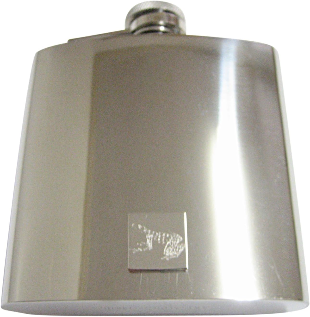 Kiola Designs Silver Toned Etched Tropical Frog 6 Oz. Stainless Steel Flask