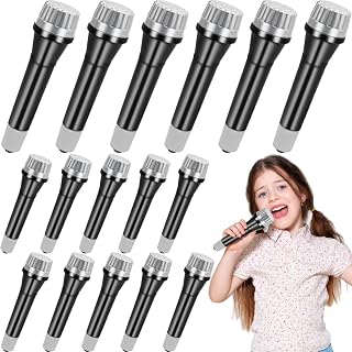 16 Pack Fake Toy Microphones for Kids,Play Microphone Prop | Plastic Pretend Microphone for Karaoke Stage Costume Role Birthday Party Favors,5.7 Inches Tall