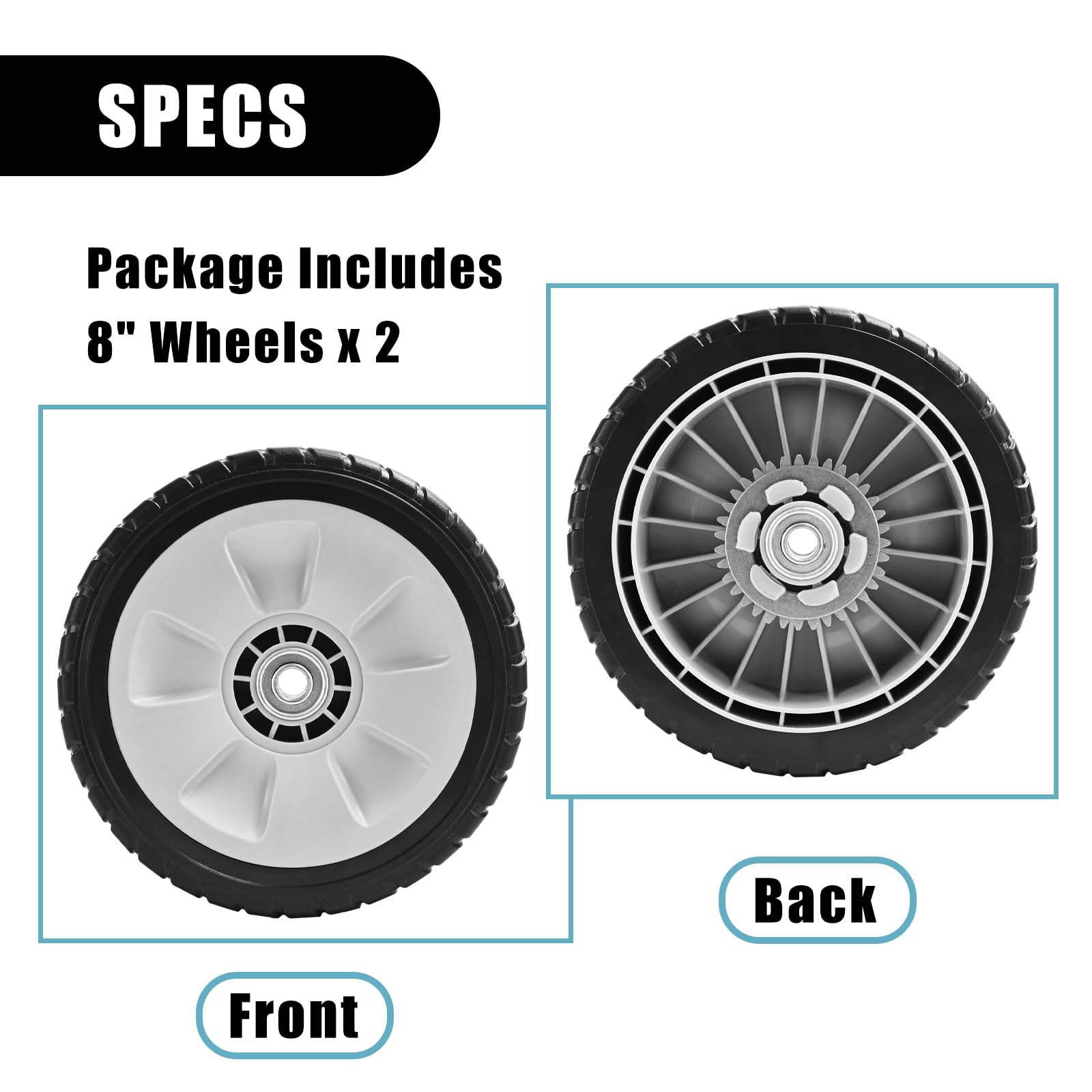 HRR216 - Rueda de transmisión trasera para cortacésped 42710-VE2-M02ZE 42710-VE2-M00ZE 42710-VE2-M01ZE 42710-VG3-B00, rueda de 8 pulgadas compatible con HRR216 HRS216 HRT216 Camina detrás del