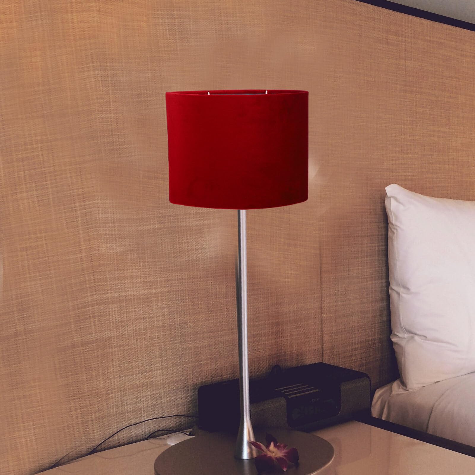 Red Small Drum Lamp Shade