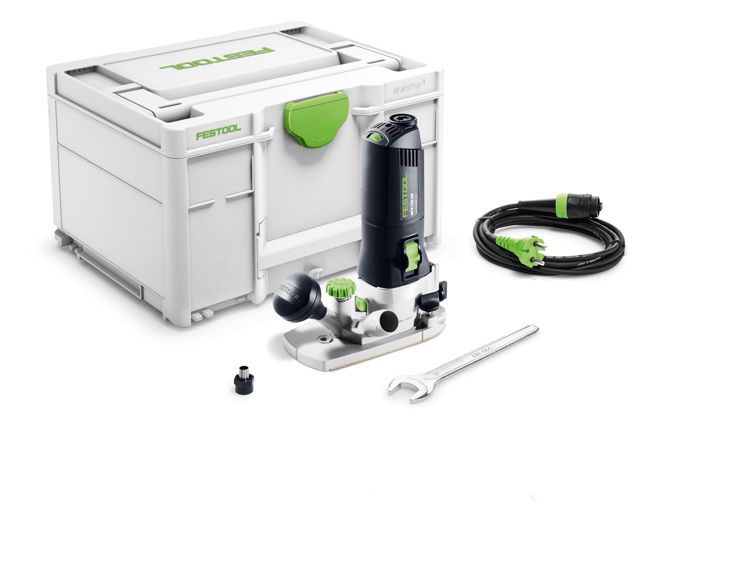 Festool MFK 700 EQ, affleureuse, table interchangeable, réglage 1/10 mm