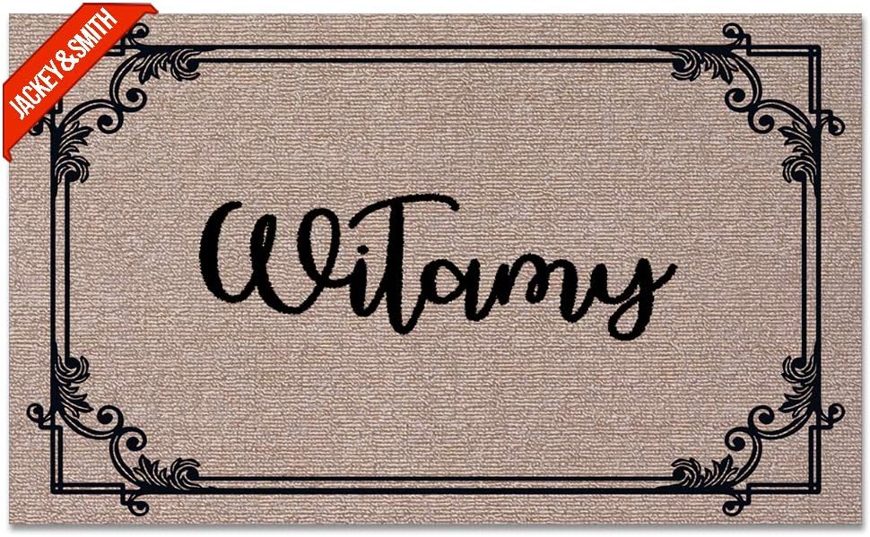 Jackey&Smith Welcome Mat Witamy Door Mat Funny Doormat Entrance Floor Mat Rug Non Slip Balcony Mat Felt Fabric 30 inch X 18 inch