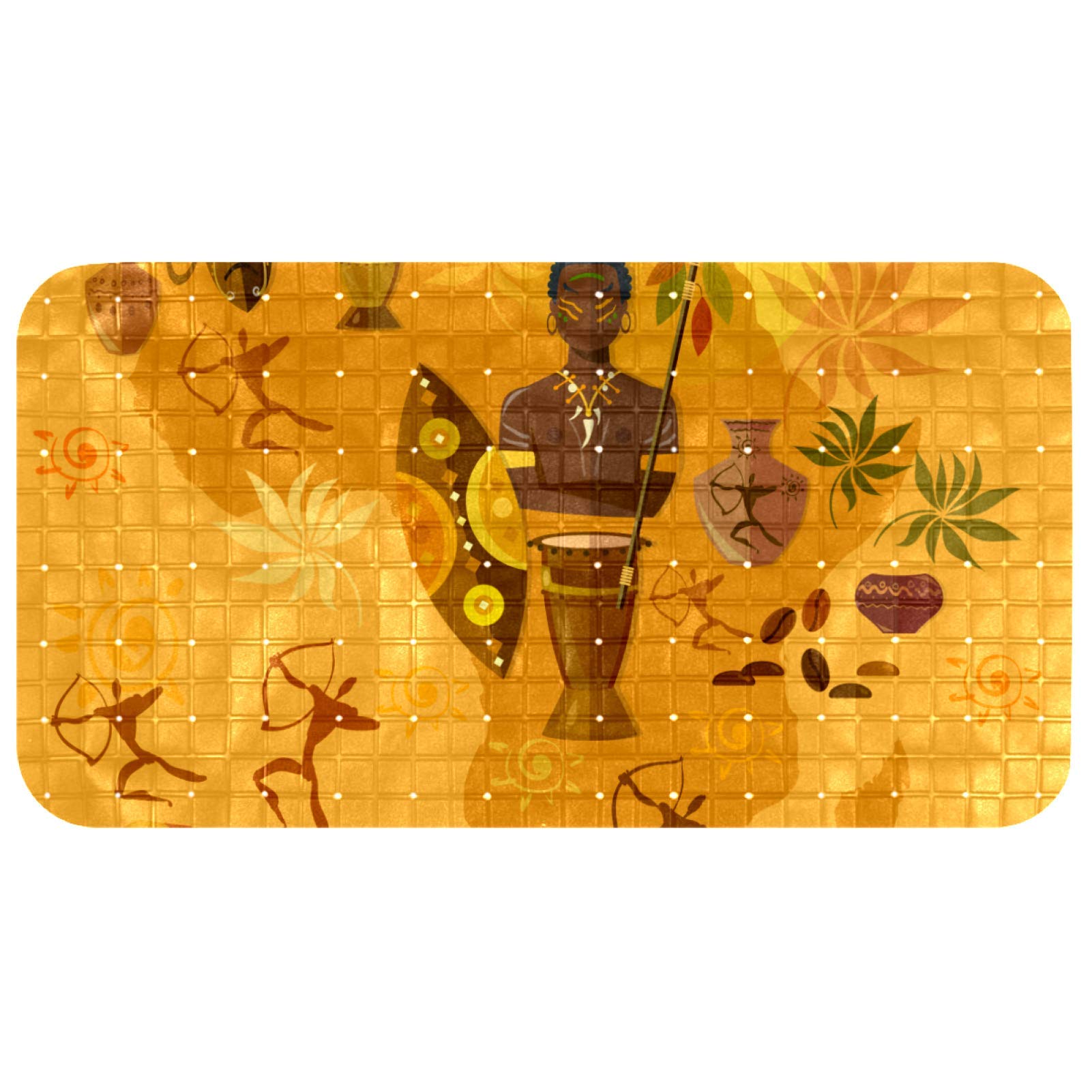 Tapis antidérapant de salle de bain sans latex motif carte Afrique