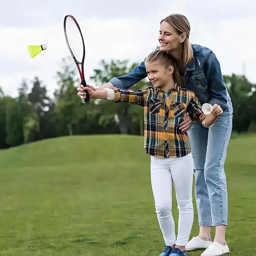 Miniatura 8 de Paquete de 12 bolas de bádminton de nailon con gran estabilidad y durabilidad, volante para deportes de interior y exterior, entrenamiento de alta