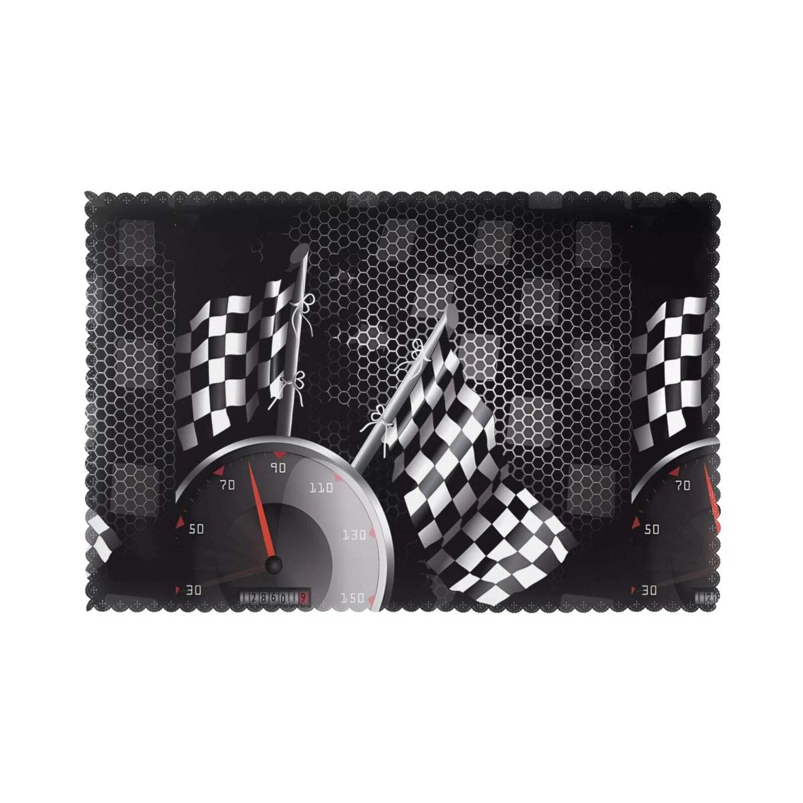 YYHHAOFA Checkered Flag Racing Prints Placemats Set of 6 12x18in – A Thoughtful Housewarming Gift for Stylish Hosts