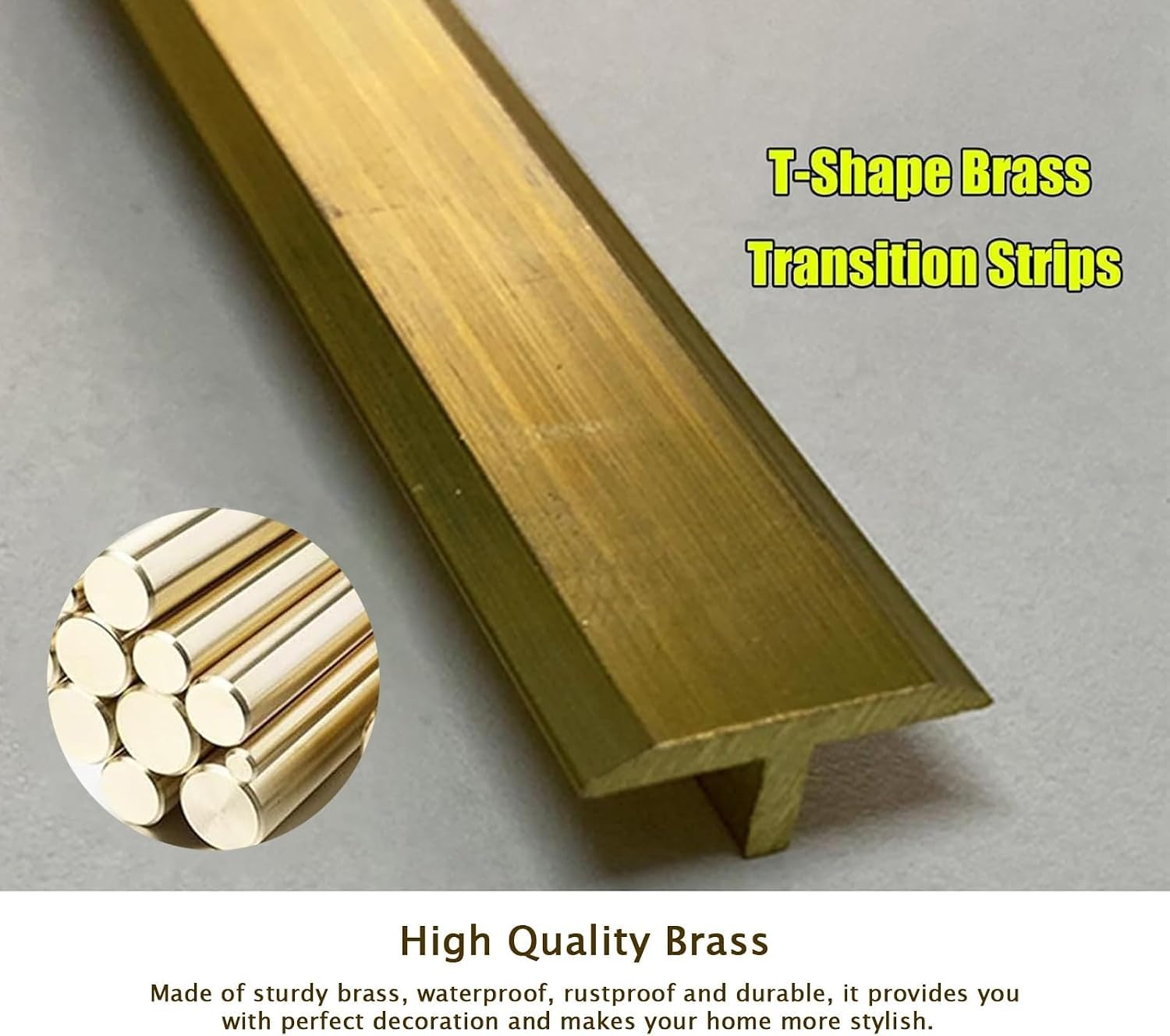 Profilé de seuil en Laiton, moulure en T, Barre de Transition pour Bords de Sol, escaliers et Murs ; Cache-Joint Durable pour Les Transitions Bois-carrelage (W29xH11mm(1.14x0.43in))