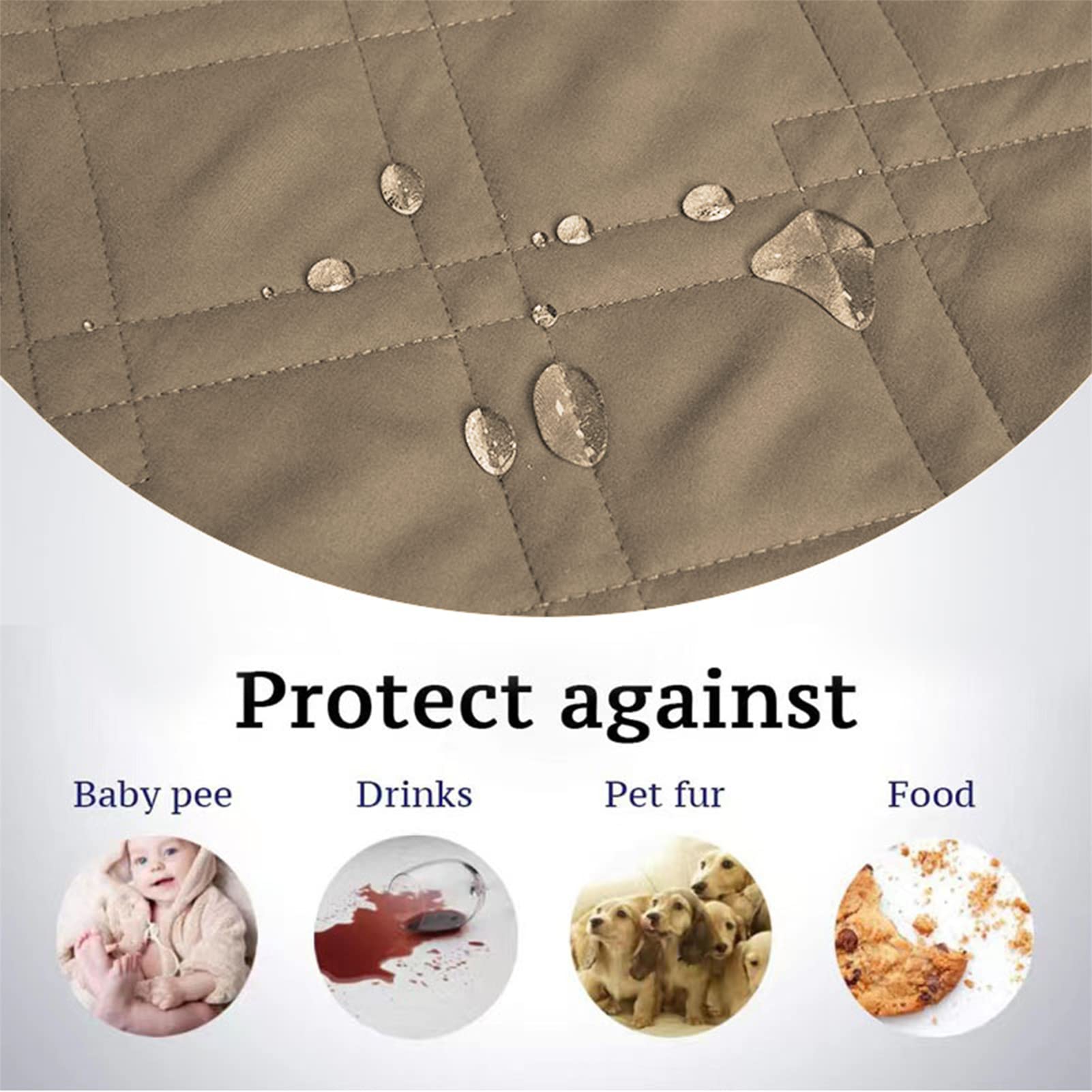 Couverture Imperméable pour Animal De Compagnie Couvre-lit Housse De Canapé Lavable pour Animal De Compagnie, Tapis De Protection pour Meubles (208 x 208 cm/82 x 82 in,Taupe)