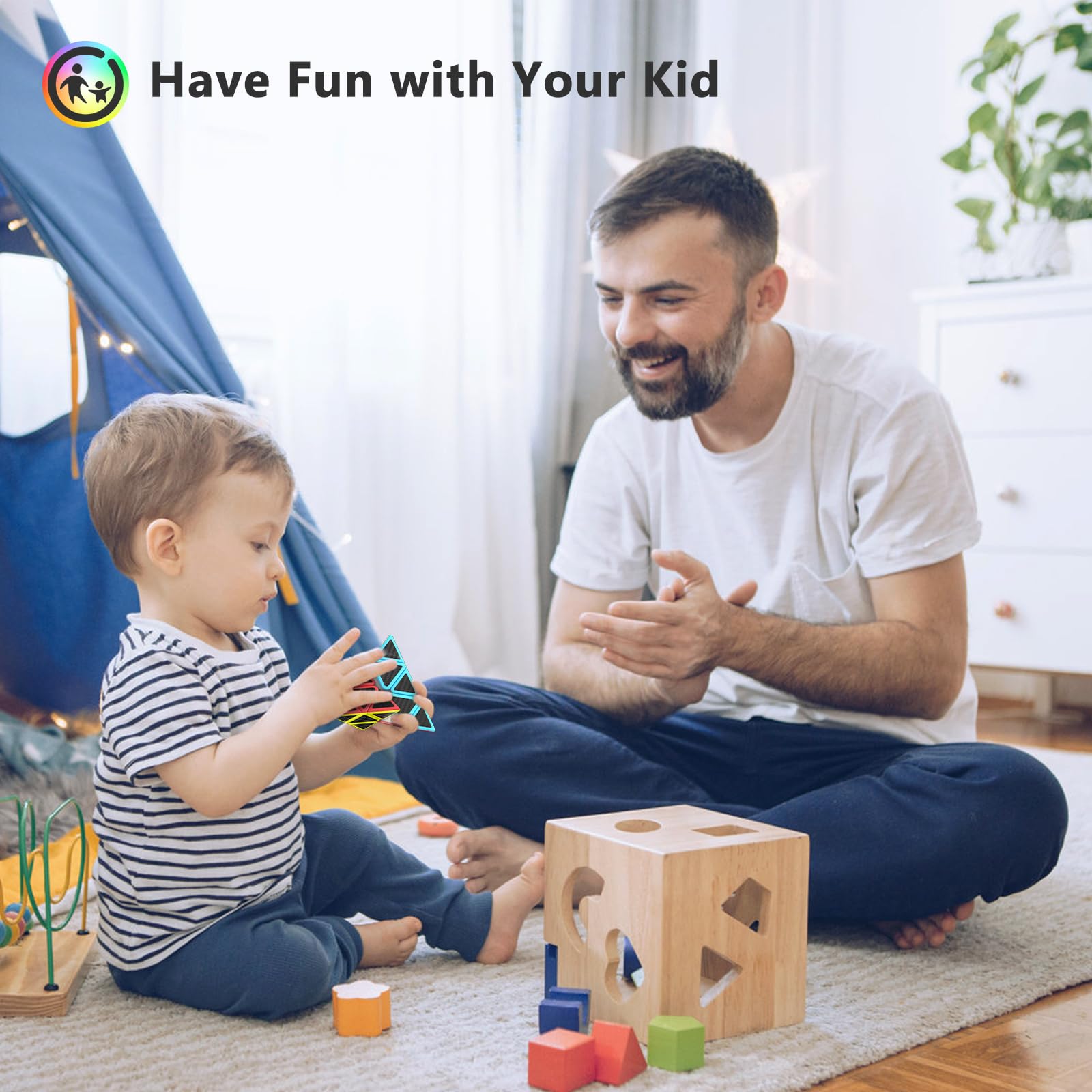 Vdealen Speed Cubo Magico Piramide Magic Cube, Liso Pyramid Cubo de Velocidad para Principiantes y Usuarios Avanzados, Triangle Cube Regalo para Niños Adolescentes Adultos(Fibra de Carbono)