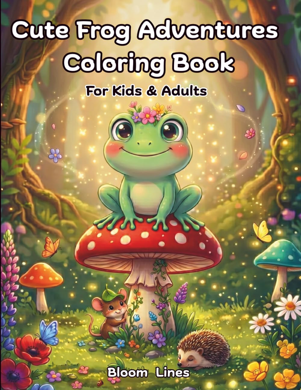 Cute Frog Adventures Coloring Book for Kids & Adults: 50 Cute and Easy Frog-Themed Coloring Pages for Kids and Adults, Fun Adventures for Relaxation and Creativity