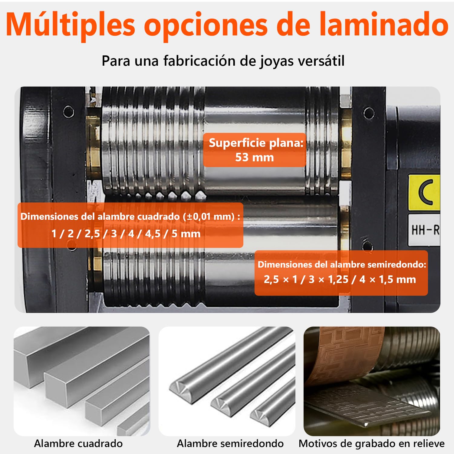 HH-RM01A - Molino de laminación negro de 110 mm