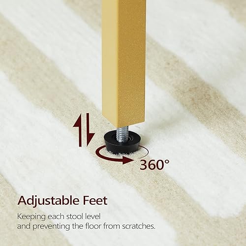 Vista 34 de Juego de 2 taburetes de bar, taburetes de bar de mostrador de 29.5 pulgadas de alto, sillas de bar de desayuno de cocina con reposapiés, sillas