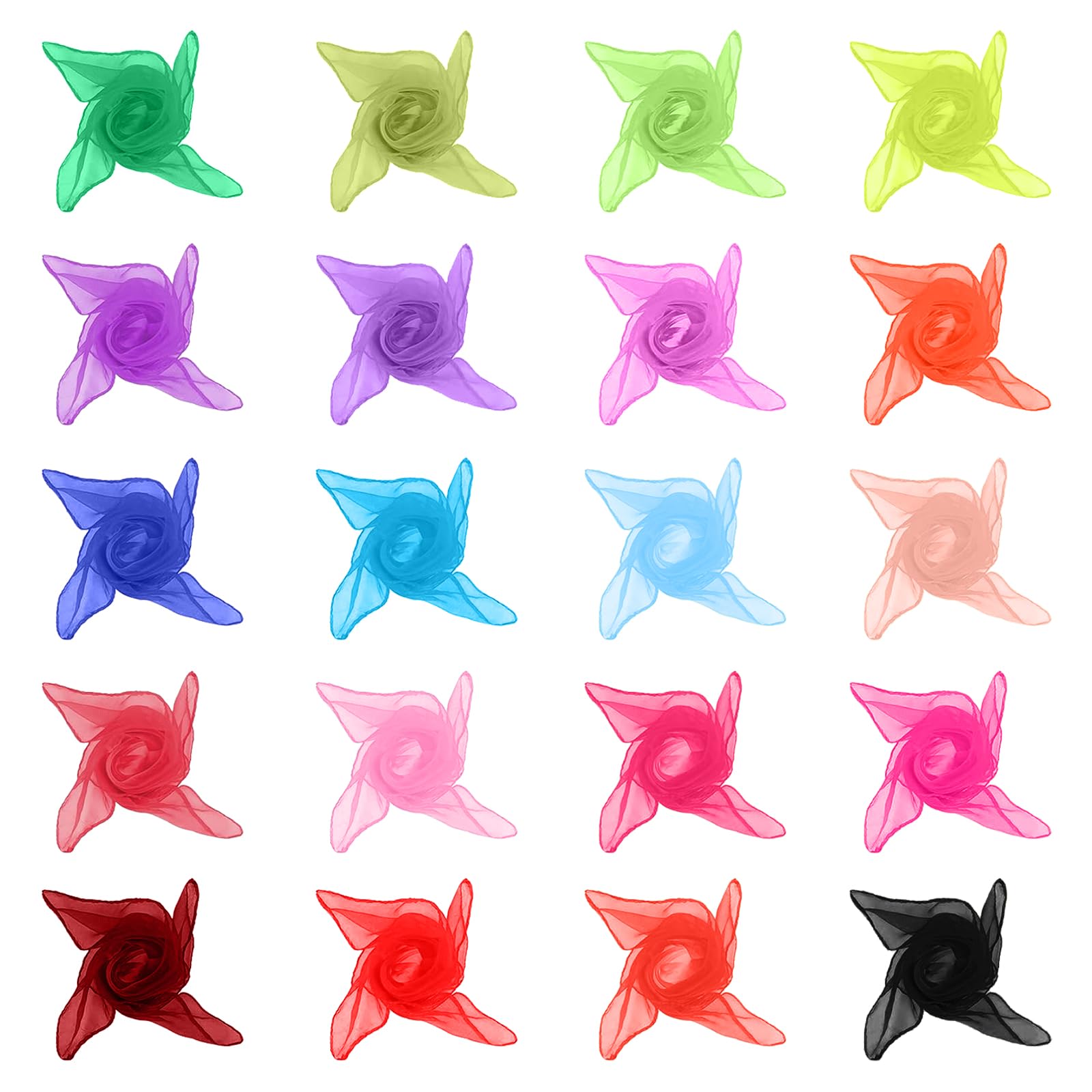Pañuelos de Malabares Multicolores 60x60cm para Danza Espectáculo Infantil 20 Piezas