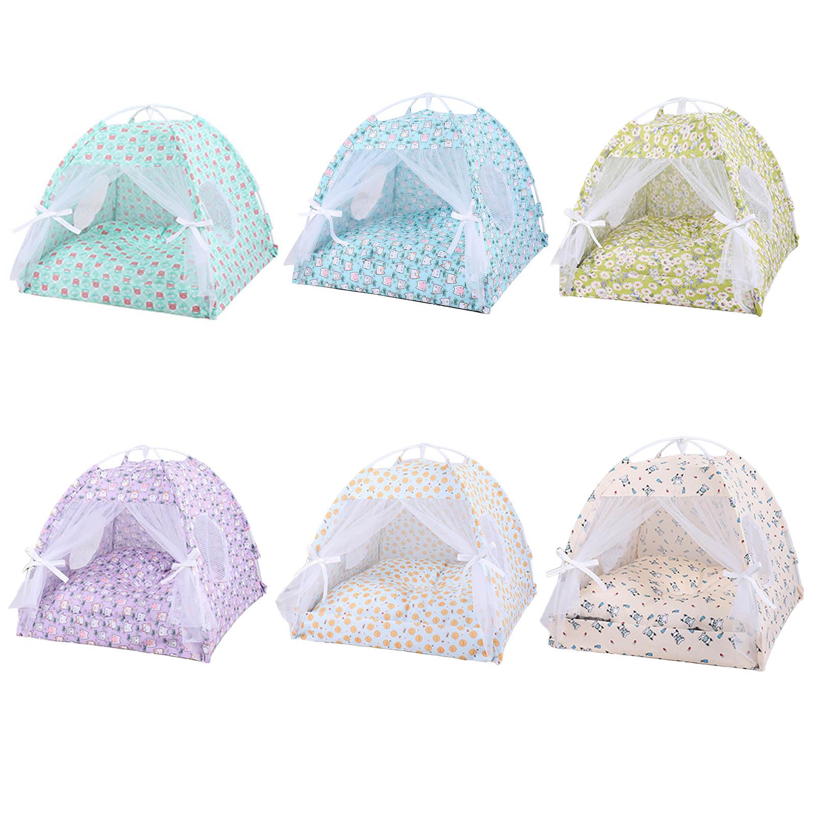 Tente pour animal domestique portable amovible respirant Tipi Chiens Chats Intérieur Extérieur Niche pour Camping Pratique