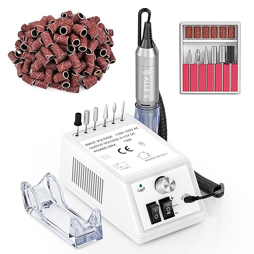 Efile - Taladro de uñas profesional de 20000 rpm, kit de lima de uñas eléctrica para uñas de dedos, uñas de gel acrílico, manicura y pedicura, con 6