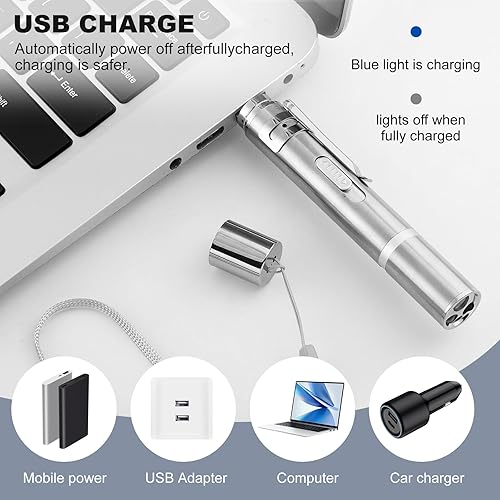 Miniatura 4 de Puntero láser, juguetes para gatos, puntero de juguete láser para gatos con 5 patrones ajustables, juguete láser para perros, láser de recarga USB,