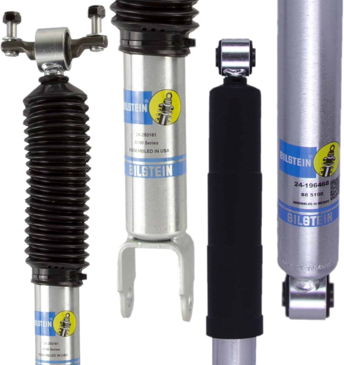 Bilstein 24-253161 24-196468 Set of Front & Rear Monotube Shocks fits 2011 2024 Silverado Sierra 2500 3500 HD with 1.5" Front Lift & 0-1" Rear Lift