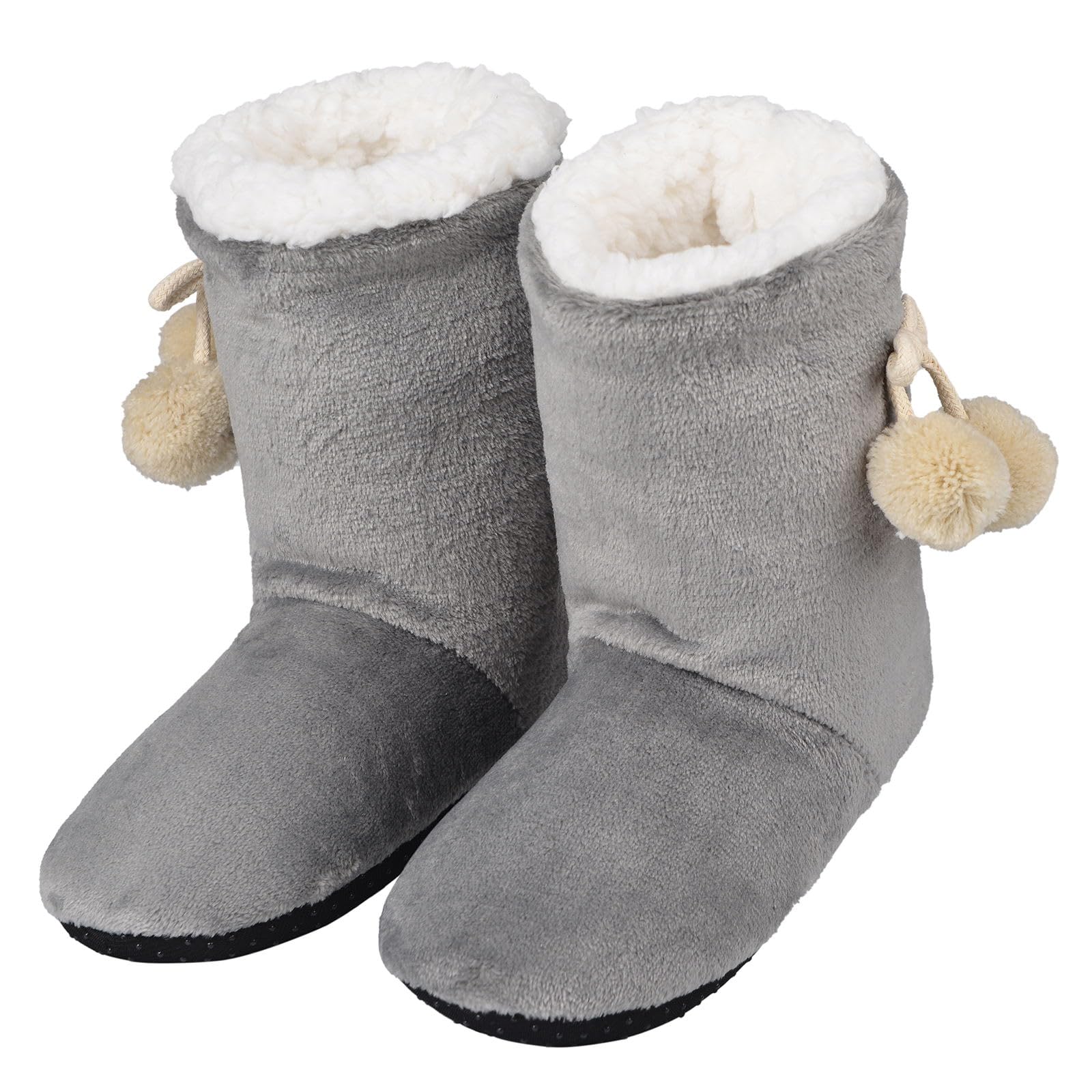 Harssidanzar Damen Rutschfeste Pantoffel Socken Winter Warme Weiche Hausschuhe Stiefel RL022EU