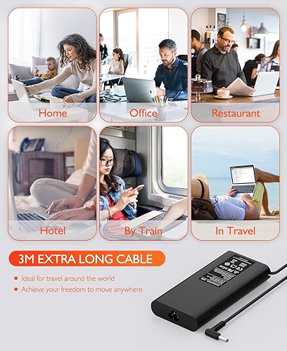 Miniatura 7 de Cargador portátil de 135 W para HP Spectre x360 OMEN Pavilion Gaming 15 17 ec0013dx 15-ec0751ms L15534-001 TPN-DA11 TPN-CA13 Cable de fuente de