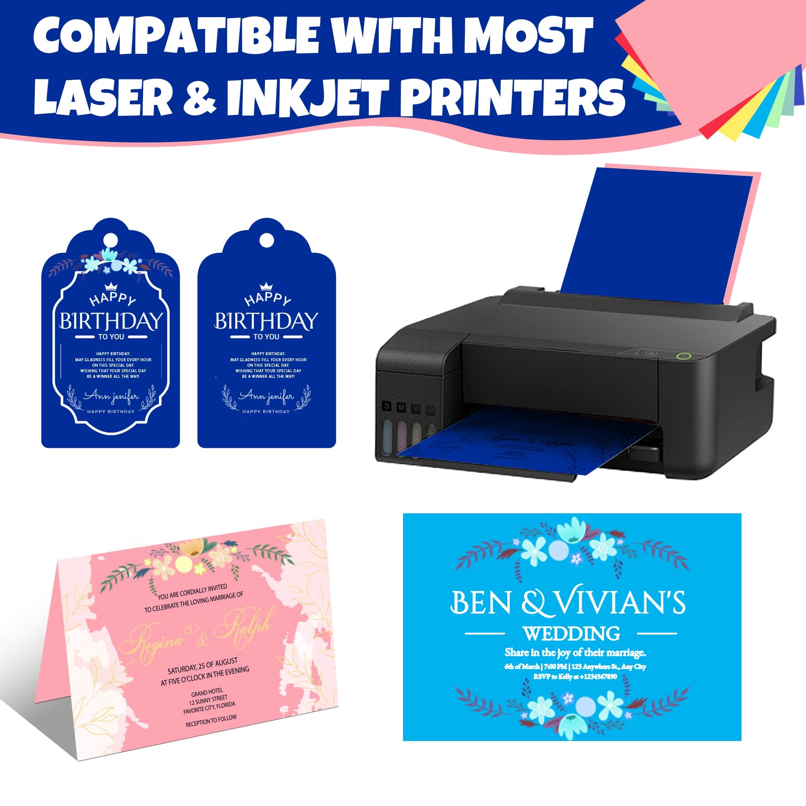 Colorful Cardstock - 50 Sheets Assorted Colors -4 Colorful Cardstock - 50 Sheets Assorted Colors -4