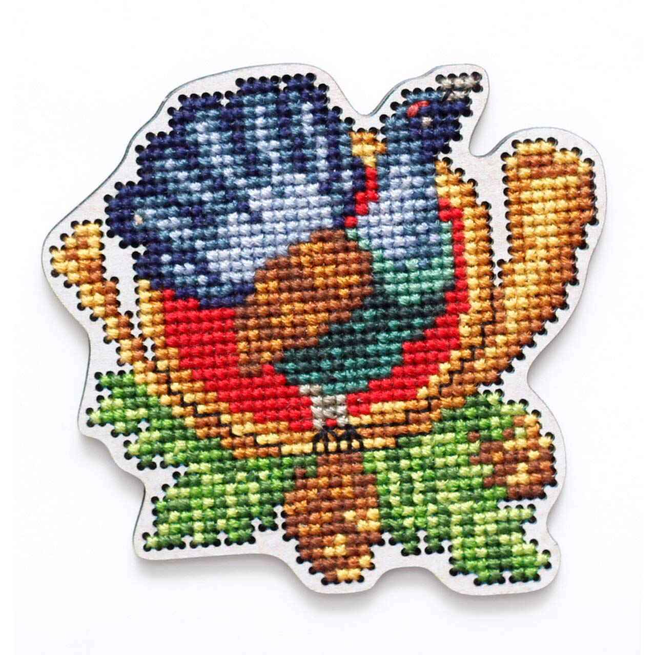 RTO Cross Stitch Kit on Wooden Board, Cotton, Multicoloured, 8x7.7 cm