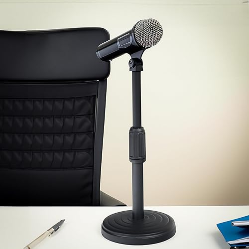 Miniatura 7 de Trademark Innovations Soporte de micrófono ajustable, escritorio con soporte de micrófono, soporte de micrófono de mesa, soporte de micrófono de