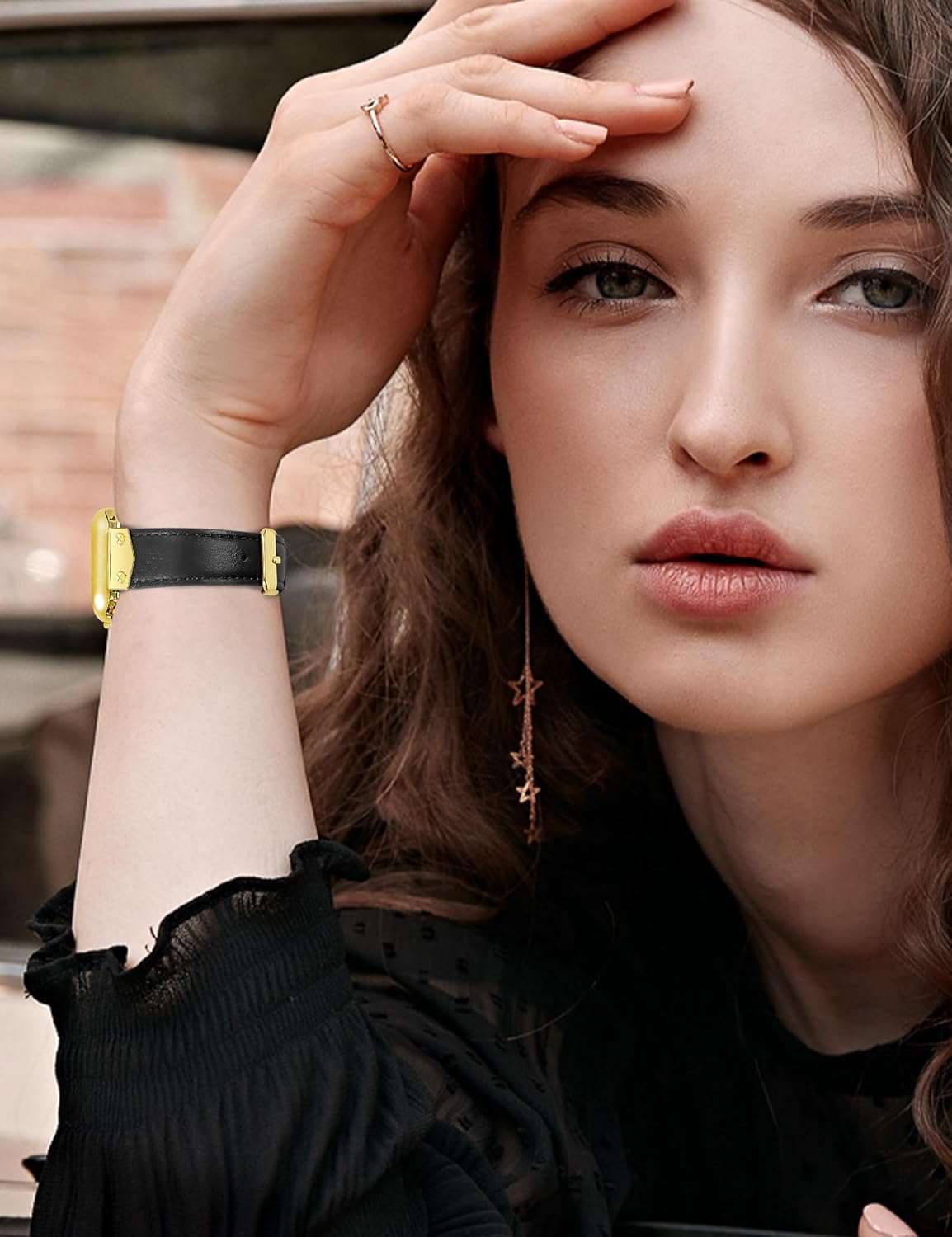 JR.DM Leather Band Compatible with Apple Watch Bands Women 38mm 40mm 41mm 42mm 44mm 45mm 46mm 49mm, Top Genuine Leather Strap with Studded Metal Charms for iWatch SE Series 11/10/9/8/7/6/5/4/3/2/1 Ultra - Image 7