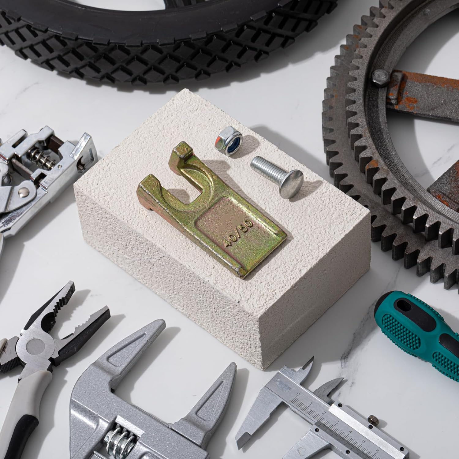 8 Sets Degree Spiral Drill Teeth with Hardware, for Digging Crumbly Rock, Soil, and More