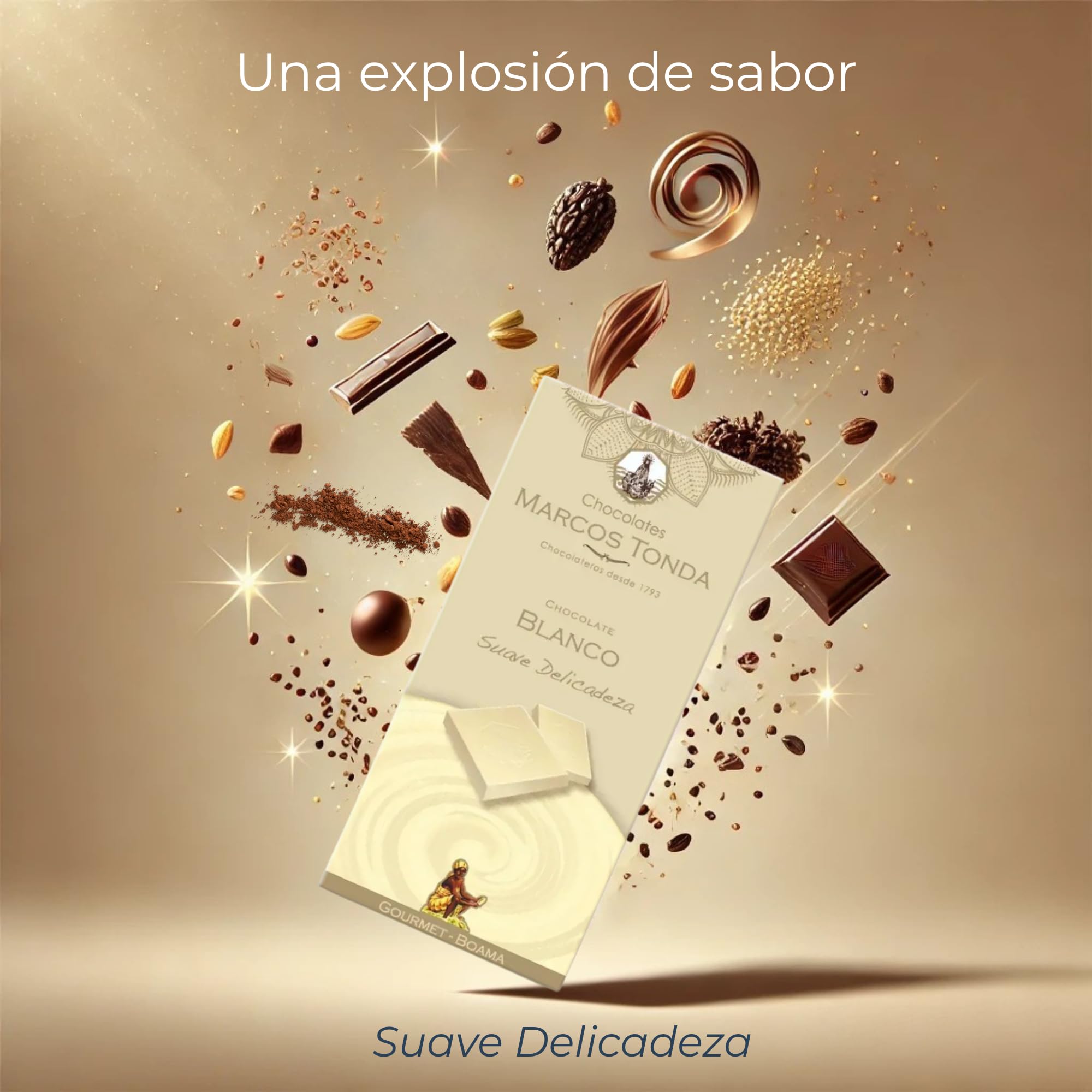 Chocolates Marcos Tonda – Chocolate Blanco Gourmet X5 | Chocolate Con Leche 100g X5 | Chocolate Gourmet | Chocolates Originales Para Regalar — view 2