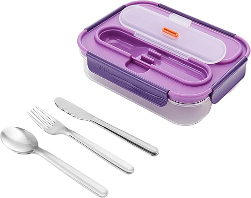 Miniatura 2 de BUILT Bento de plástico y Tritan gourmet de 40 onzas, hermético, resistente a las fugas y reutilizable, con cubiertos de acero inoxidable y bolsa de