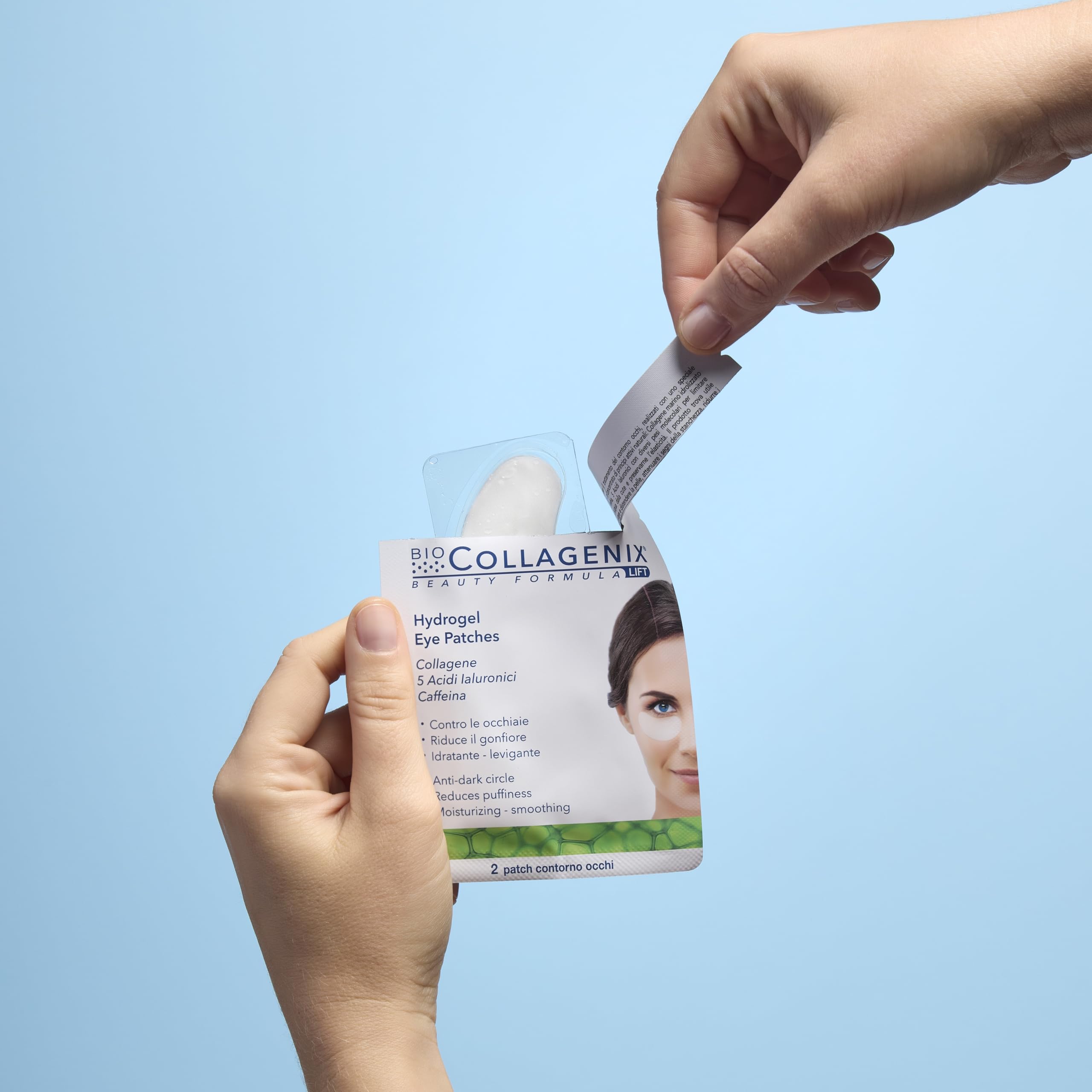 ESI, Biocollagenix Hydrogel Eye Patches, 10 Patch Occhi con Collagene, Caffeina e Acido Ialuronico per Ridurre le Occhiaie, Offre una Pelle Elastica e un Contorno Occhi Luminoso, Formula Idratante