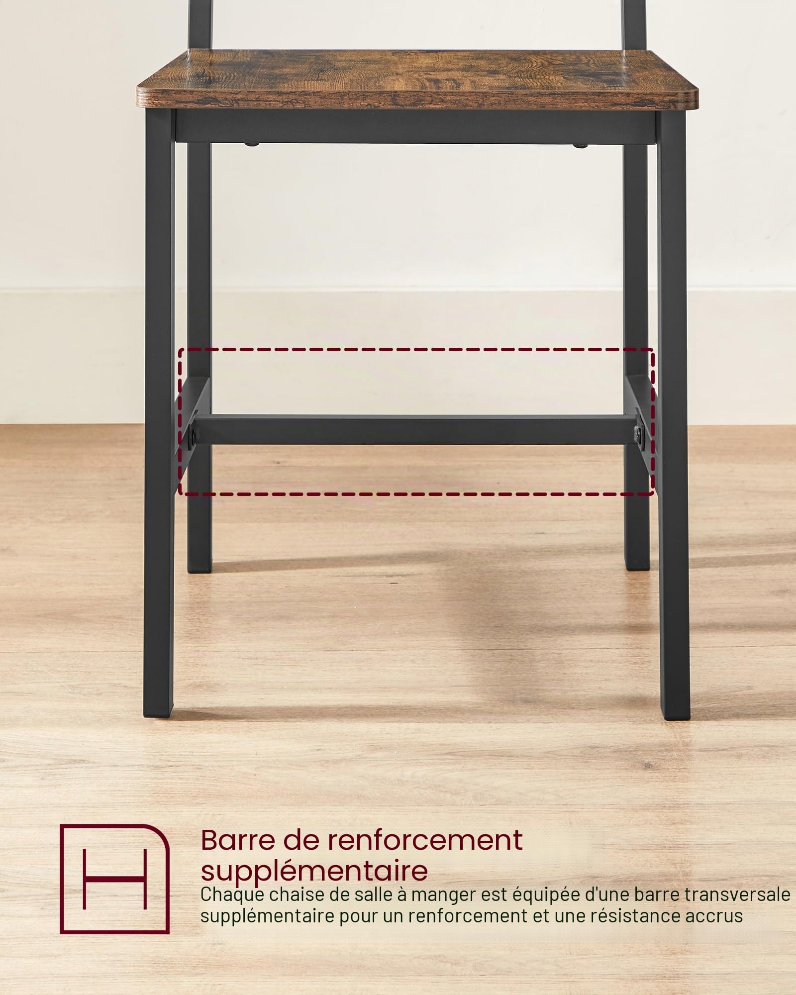 VASAGLE Chaises de Salle à Manger, Lot de 2, avec Dossier en X