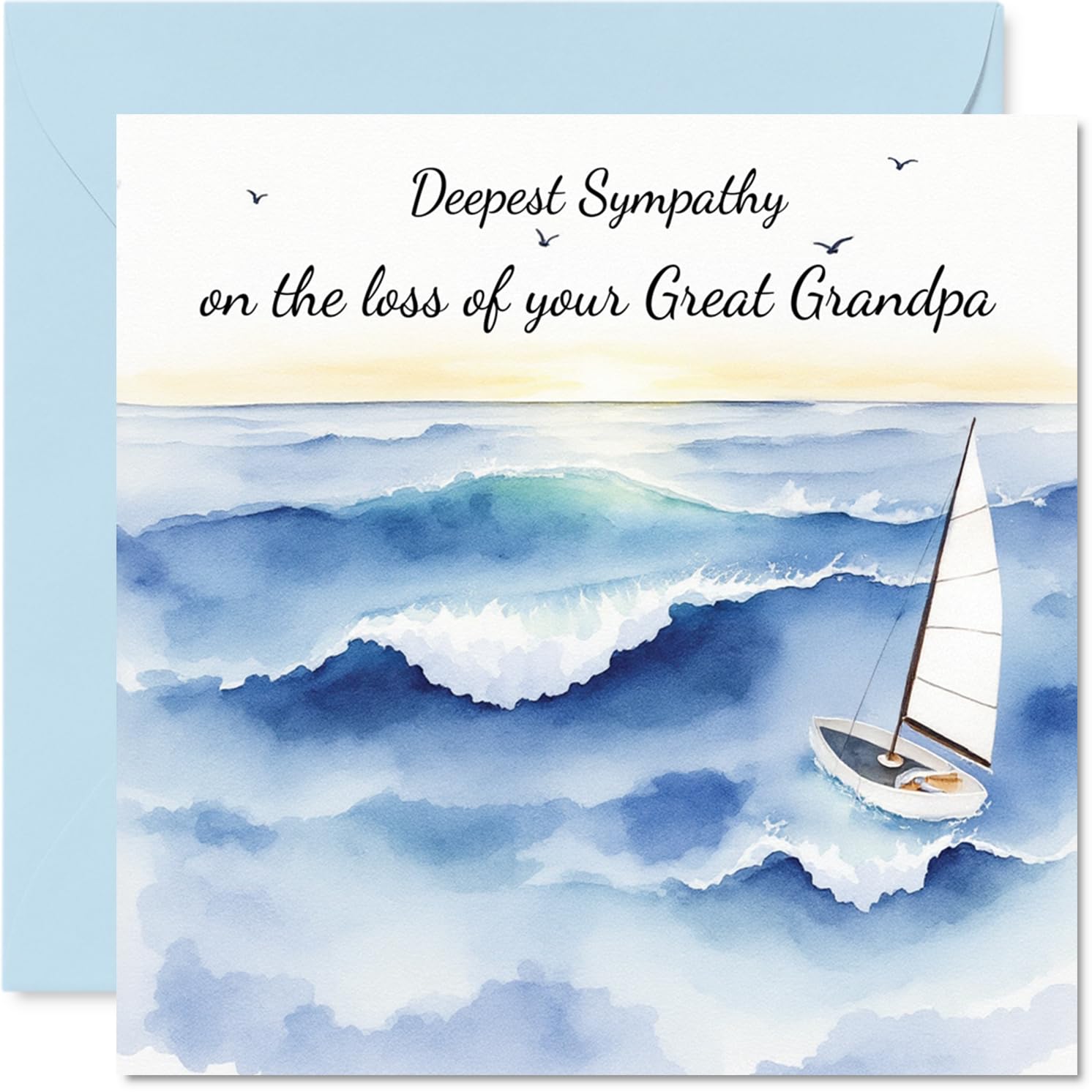 Sympathy Card Loss of Great Grandpa, Sail into the Sunset