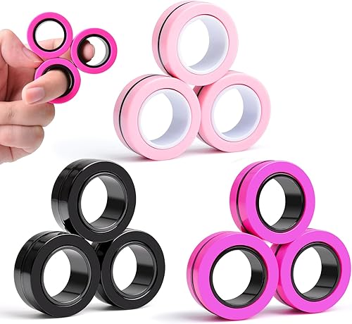 Vista 24 de Cevioce Paquete de 15 anillos magnéticos Fidget Toys Finger Spinner Pack