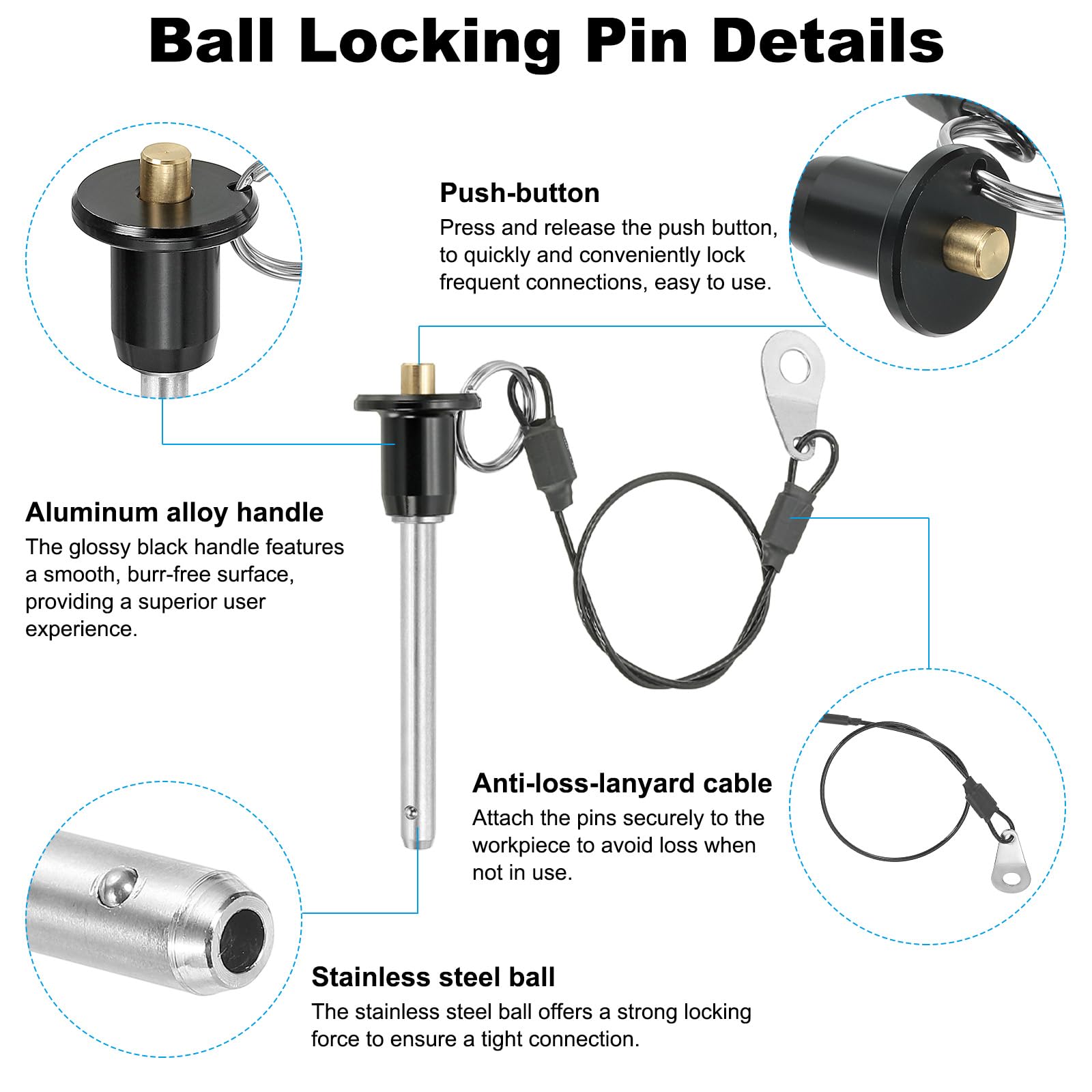 PATIKIL Quick Release Pin 1/4" x 1.97" - Image 3