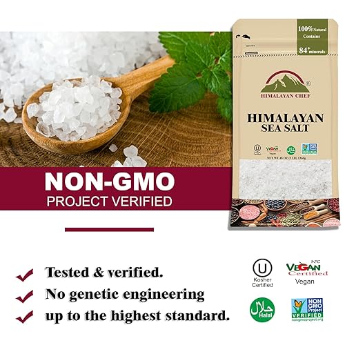 Miniatura 5 de Himalayan Chef Sal marina, grano fino totalmente natural, 192 onzas de sal marina, no yodada, sin aditivos, sal mineral sin refinar para cocinar