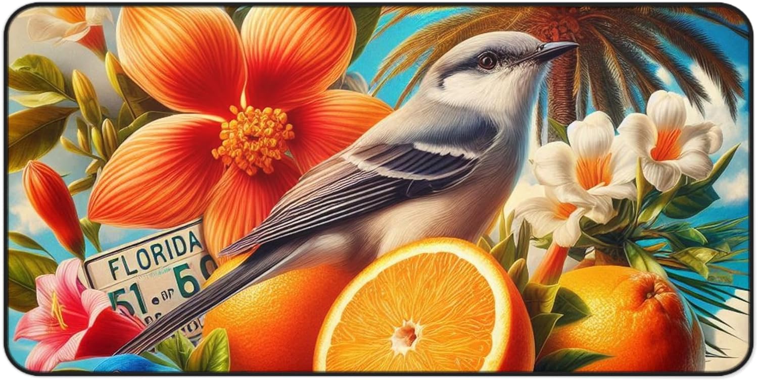 Florida State Symbols Vibrant Desk Mat – Premium Quality for Your Workspace
